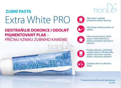 TianDe Zubná pasta Extra White Pro, tiande kozmetika, bylinne vlozky, pravda o tiande, tiande skusenosti, tiande recenzie