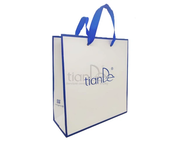 Papierová taška modro biela (200 x 250 x 100 mm) od 2,00€ - , tiande vlozky, tiandebeauty, tiandecentrum | TianDe