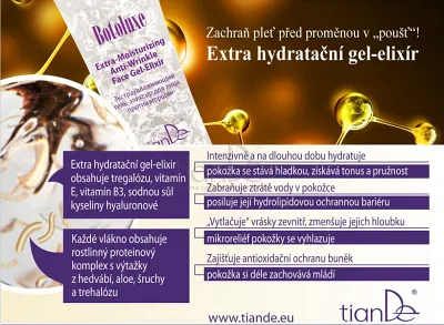 TianDe Extra hydratačný pleťový gél-elixír proti vráskam Botoluxe, bylinkove vlozky, slaviton mast, tiande naplaste na nadchu, tiande eu, tiande foot phytogelslaviton gel