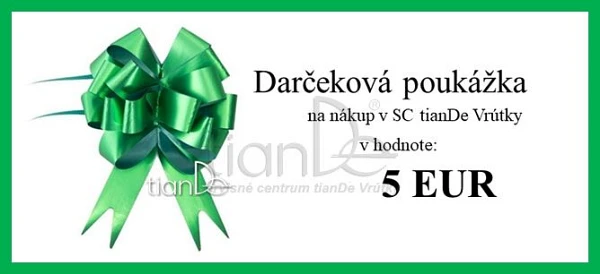 Darčeková poukážka 5 od 5,00€ - darčekový, poukaz, darčekové, tiande online office, tiande katalog, servisne centrum tiande | TianDe